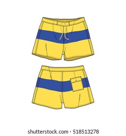 Surfing Shorts Vector Template