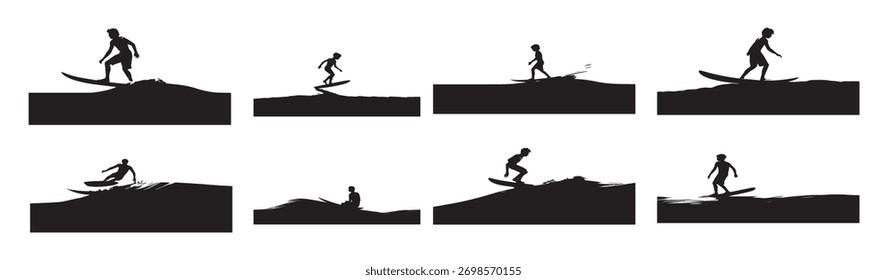 Vector de diseño de silueta de surf