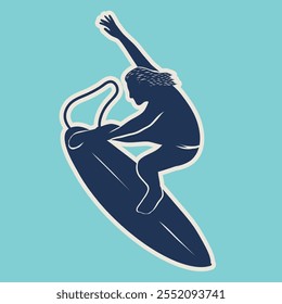 Surfing Silhouettes vector illustration EPS 10