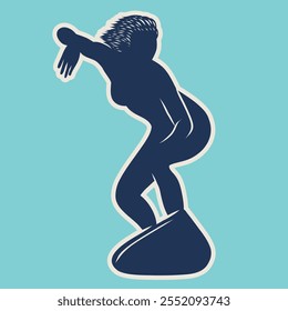 Surfing Silhouettes vector illustration EPS 10