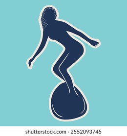 Surfing Silhouettes vector illustration EPS 10