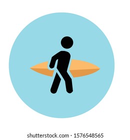 surfing simple illustration clip art vector
