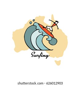 surfing, sketch for your design