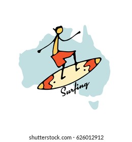 surfing, sketch for your design