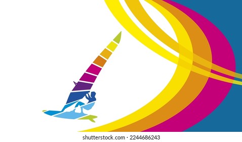 Surfing sport graphic for use as a template for flyer or for use in web design.