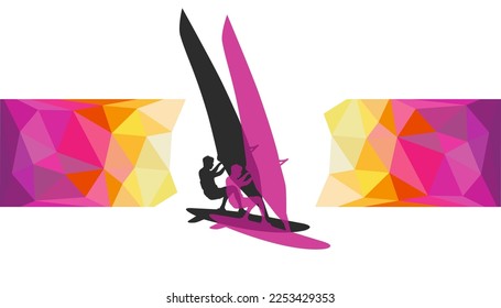 Surfing sport graphic for use as a template for flyer or for use in web design.