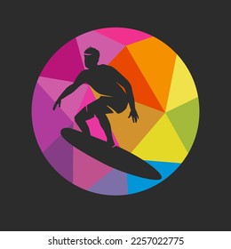 Surfing sport graphic for use as a template for flyer or for use in web design.
