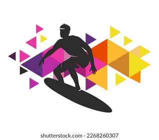 Surfing sport graphic for use as a template for flyer or for use in web design.