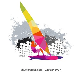 Surfing sport graphic for use as a template for flyer or for use in web design.