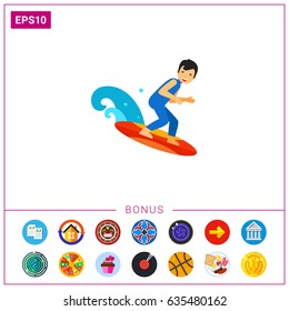 Surfing Sport Icon