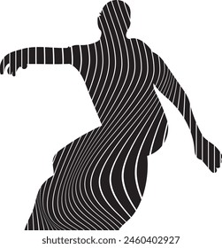 surfing sport line art illustration