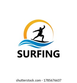 Surfing Sport Logo Template Design