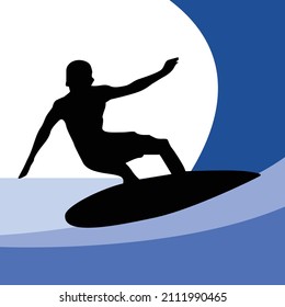 surfing sport silhouette vector design