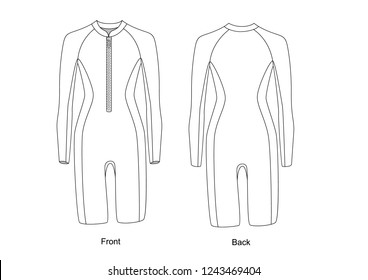 Trato de surf, vector. Traje hueco