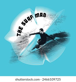 surfing summer, graphic, beach print, mens summer t-shirt, poster, typographic, waves, beach waves