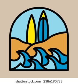 Surfing and summer graphic illustration vector art t-shirt design