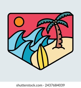 Surfing and summer graphic illustration vector art t-shirt design