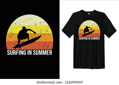 Surfing in summer shirt for vacation