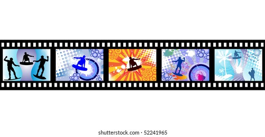 surfing - summer sport - vector