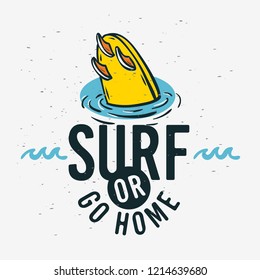 Surfing Surf  Sign Label for Promotion Ads t shirt or sticker Poster Flyer Design Vector Image.