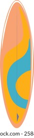 Surfing. Swim and surf board. Summer holidays. Vector flat illustration