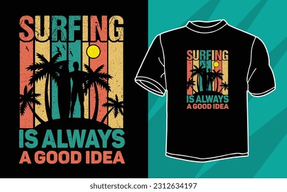 surfing t shirt design for adventure lovers