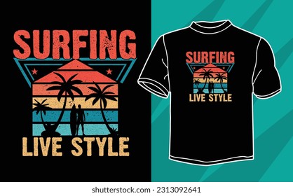 surfing t shirt design for adventure