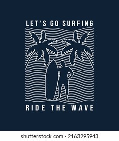 Surfing t shirt design vector 