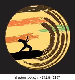 surfing t shirt and vector design