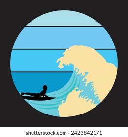 surfing t shirt and vector design