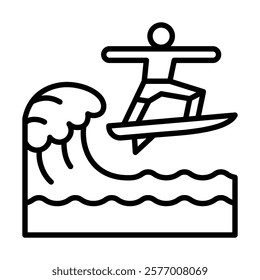 Surfing Technique icon line vector illustration