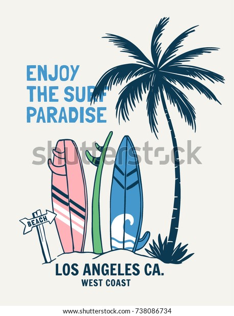 Surfing Theme Slogan Graphics Illustrations Patches Stock Vector ...