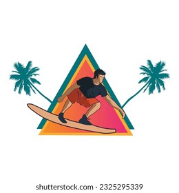 surfing theme vector t-shirt design