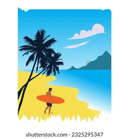 surfing theme vector t-shirt design