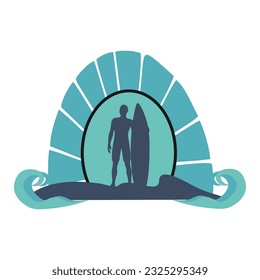 surfing theme vector t-shirt design