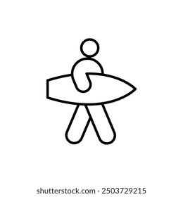 surfing thin outline icon vector design good for web or mobile app