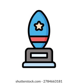 surfing throphy icon in filled line style