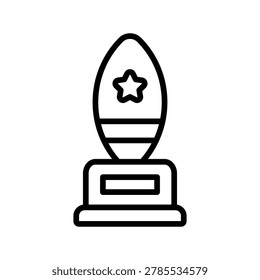 surfing throphy icon in line style