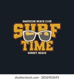 surfing time design beach tee shirt 
