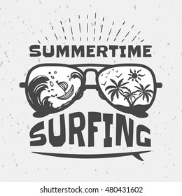 Surfing time label.All elements editable.