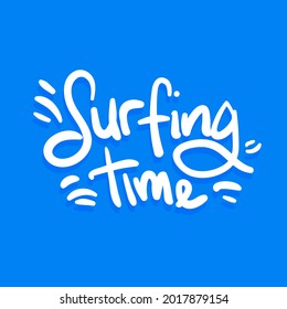 surfing time sport active quote text typography design graphic vector illustration