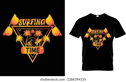 Surfing time t-shirt design.Colorful and fashonable t-shirt design for man and women.