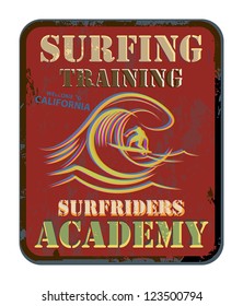 Surfing Training abstract, vector illustration