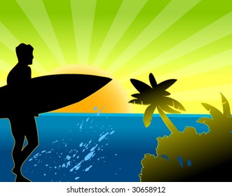 surfing - tropical beach
