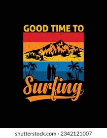 Surfing t-shirt design, Surfing Beach t-shirt design