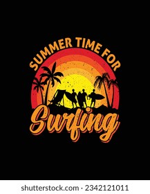 Surfing t-shirt design, Surfing Beach t-shirt design