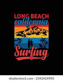 Surfing T-shirt Design, Surfing Beach T-shirt Design