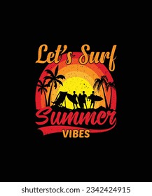 Surfing T-shirt Design, Surfing Beach T-shirt Design