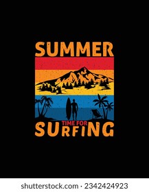 Diseño de camisetas de surf, diseño de camisetas de Surfing Beach