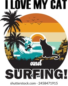 Surfing t-shirt design for man and women. 